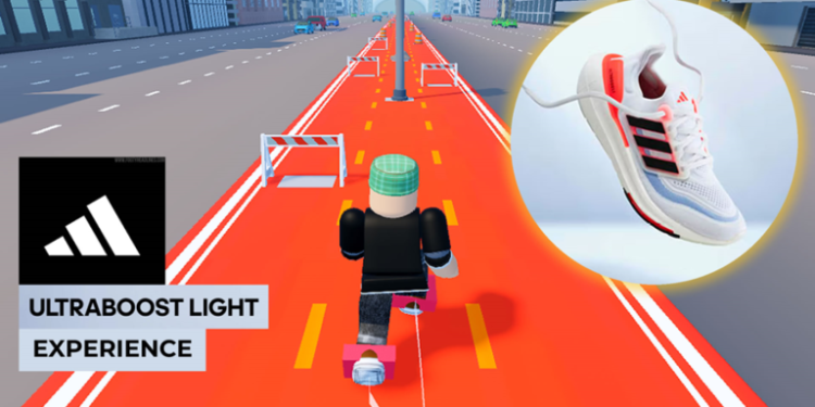 adidas Ultraboost Light experience on Roblox, developed by Kidscorp in Brazil
