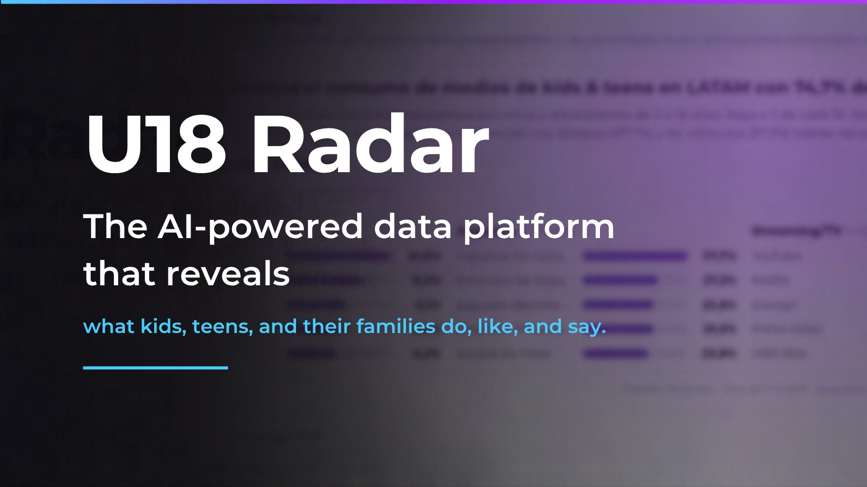 U18 Radar: the AI-powered data platform that reveals what kids, teens, and their families do, like, and say